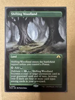 Shifting Woodland BORDERLESS RARE Modern Horizons 3 MTG MH3 Magic Gathering NEW - Image 1