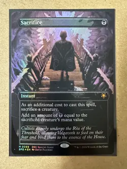 Sacrifice FOIL BORDERLESS SPECIAL GUEST Duskmourn House of Horror DSK MTG Magic - Image 1