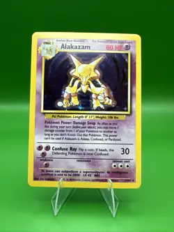 Pokemon TCG Alakazam Base Set Holo Card 1/102 Unlimited Rare NM Great Condition - Image 1