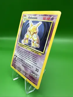 Pokemon TCG Alakazam Base Set Holo Card 1/102 Unlimited Rare NM Great Condition - Image 3