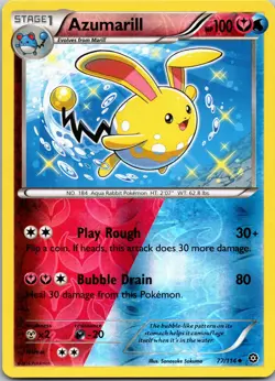 Azumarill 77/114 XY - Steam Siege NM Reverse Holo Pokemon TCG - Image 1