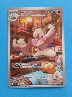 Pokemon Scarlet & Violet Black Bolt Gurdurr 126/086 Illustration Rare - Image 1