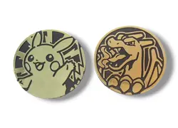 Pikachu + Charizard Jumbo Gold Foil Coins Pokemon TCG JUMBO Coin (One of Each) - Image 1