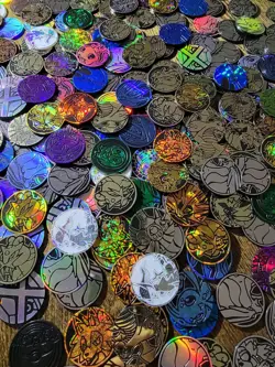 Lot Of 100x Pokemon Coins - Jumbo & Small (Official Coins Only)! - Image 1