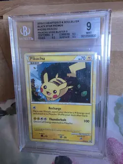 2010 Pokemon Pikachu HGSS03 Black Star PROMO *BGS 9* Low Pop (14) - Image 1