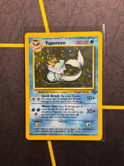Vaporeon 12/64 - Pokemon TCG Jungle Unlimited Holo Rare Card WOTC HP/DMG - Image 1