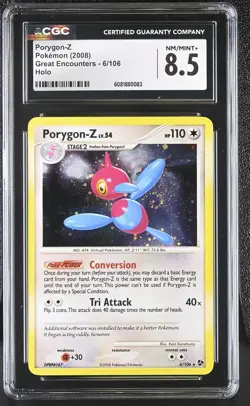 CGC 8.5 Porygon-Z 2008 Great Encounters 6/106 Holo SWIRL Pokemon Card - Image 1