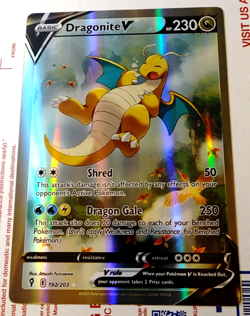 Dragonite V 192/203 Jumbo Alt Full Art Custom Fan Made Pokemon Card Holo Foil - Image 1