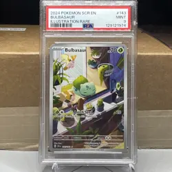 Pokemon TCG Bulbasaur Stellar Crown Illustration Holo Card 143/142 PSA 9 - Image 1