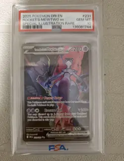 Team Rocket's Mewtwo ex 231/182 PSA 10 Pokemon Card - Image 1