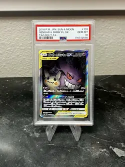 PSA 10 Gengar & Mimikyu GX Full Art Tag Bolt Japanese 2018 Pokemon Card #103 5a - Image 1