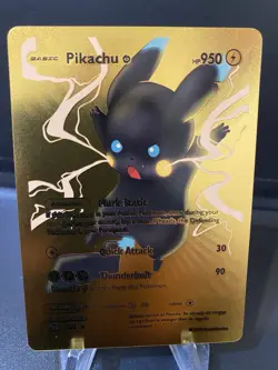 Pikachu Gold Foil Fan Art Pokemon Card Thunderbolt - Image 1
