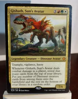MTG Gishath Sun's Avatar the Lost Caverns of Ixalan Magic The Gathering LP X1 - Image 1