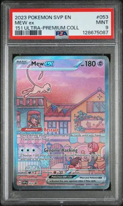 2023 POKEMON SVP EN-SV BLACK STAR PROMO 151 ULTRA-PREM COLL #053 MEW EX PSA 9 - Image 1