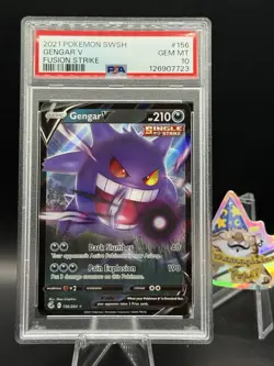 PSA 10 GEM 2021 Pokemon Gengar V #156/264 Fusion Strike - Image 1