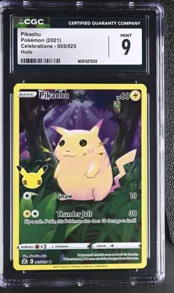 ??? CGC 9 Pikachu 2021 Pokemon Celebrations 005/025 Full Art Holo - Image 1