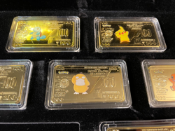 Non-TCG Pokemon 7 Pieces Gold Dollar 1oz Bullion Bar Set (Gold Plated) with Case - Image 2