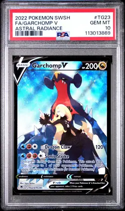 2022 POKEMON SWORD & SHIELD ASTRAL RADIANCE #TG23 FULL ART/GARCHOMP V PSA 10 - Image 1