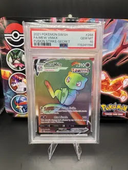 2021 POKEMON SWORD & SHIELD FUSION STRIKE SECRET #268 FULL ART/MEW VMAX PSA 10 - Image 1
