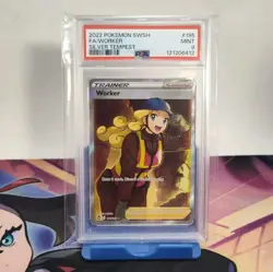 Worker 195/195 Silver Tempest Holo Rare Full Art Pokemon TCG PSA 9 - Image 1