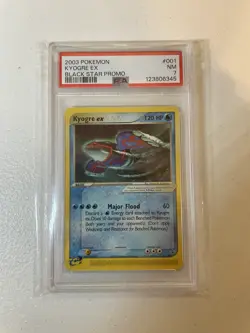 PSA 7 NM Kyogre EX Pokemon 2003 Black Star Promo #001 - Image 1