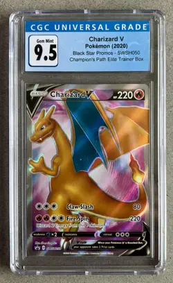 CGC 9.5 GEM MINT Pokemon Charizard V SWSH050 Black Star Promo Champions Path ETB - Image 1