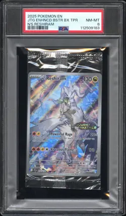 Pokemon JTG Enhanced Booster Box Topper N's Reshiram 167/159 Graded Pack PSA 8 - Image 1