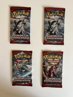Crimson Invasion Pokemon Booster Pack COMPLETE ART SET -4 Packs SEALED UNWEIGHED - Image 1