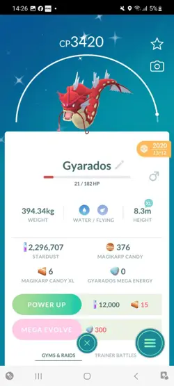Pokemon Go Shiny Gyarados ( High CP ) - Image 1