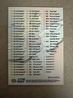Pokemon Topps Series 3 Blue Logo Checklist - Image 2