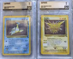 Graded Vintage Pokemon WOTC TCG Lot! Zapdos Holo & Lapras Holo Fossil Slabs! - Image 1
