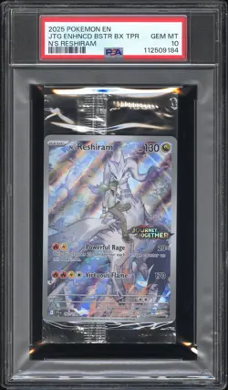 Pokemon JTG Enhanced Booster Box Topper N's Reshiram 167/159 Graded Pack PSA 10 - Image 1