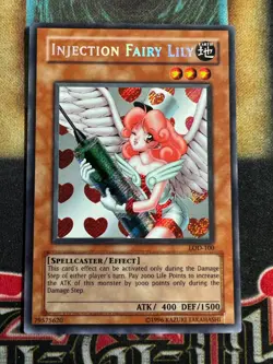 Yugioh Injection Fairy Lily LOD-100 Secret Misprint Error No Eye of Anubis NM - Image 1