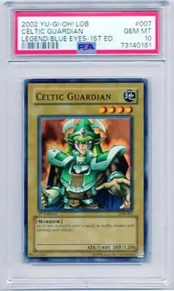 CELTIC GUARDIAN YUGIOH 1ST EDITION HOLOFOIL LOB-007 GEM MINT 10 2002 - Image 1
