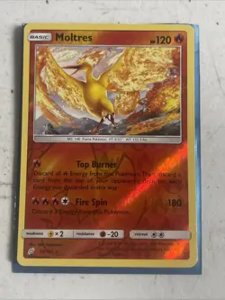Moltres Reverse Holo Rare 19/181 SM Pokemon TCG Team Up Card - Image 1