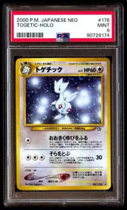 PSA 9 Mint Togetic No. 176 Neo Genesis Holo 2000 Japanese Graded Card - Image 1