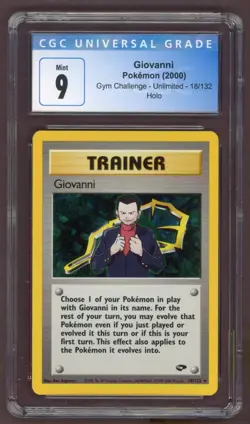 Giovanni 18/132 Gym Challenge Holo Rare Pokemon Card CGC 9 - Image 1