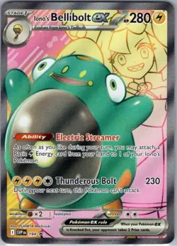 Pokemon Card Iono's Bellibolt EX 194 Black Star Promo - Near Mint - Image 1