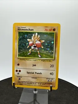 Hitmonchan 7/102 Holo Rare Vintage Pokemon Card Base Set - Image 1