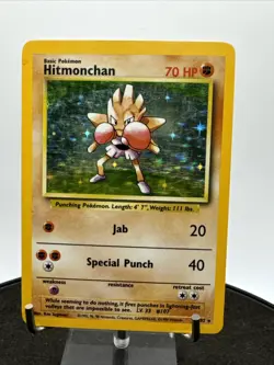 Hitmonchan 7/102 Holo Rare Vintage Pokemon Card Base Set - Image 2