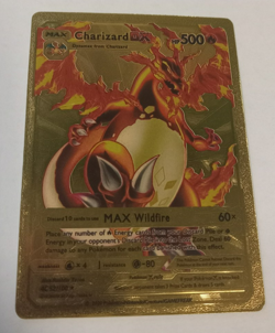 ??2020 Pokemon MAX Charizard OX HP500 Gold Foil, Card 52/100?? fan art card - Image 1