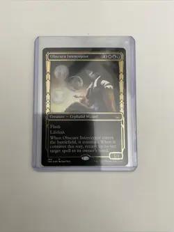 OBSCURA INTERCEPTOR Magic Cards NM-M STREETS OF NEW CAPENNA RARE GILDED FOIL - Image 1