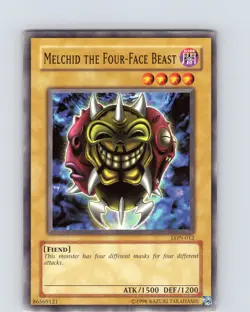 Yu-Gi-Oh Melchid The Four-Face Beast LON-012 Unlimited Common Card Played LP - Image 1