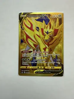 Zamazenta V 212/202 Sword & Shield Base Set Gold Secret Rare Card NM Condition - Image 1