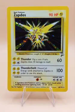 Zapdos Base Set 2 Holo Rare No. 20/130 Pokemon Card - 2000 - Image 1
