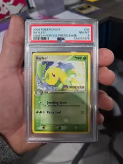 Pokemon PSA 8 NM MINT Bayleef Prerelease Promo EX Unseen Forces 35/115 - Image 1