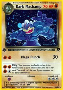 Moderately Played, English Pokemon Holo Dark Machamp - 10/82 - Holo Rare - 1st E - Image 1