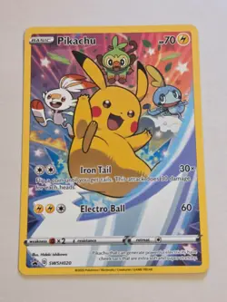 Pokemon TCG Pikachu SWSH020 Black Star Promo Holo Full Art M/NM - Image 1