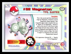 💥 Magneton 1999 Topps Pokemon TV Non Holo Animation Series Blue Logo # 82 - Image 2