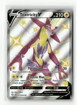 Toxtricity V SV112/SV122 Shining Fates Full Art Shiny Holo Rare Pokemon Card NM - Image 1